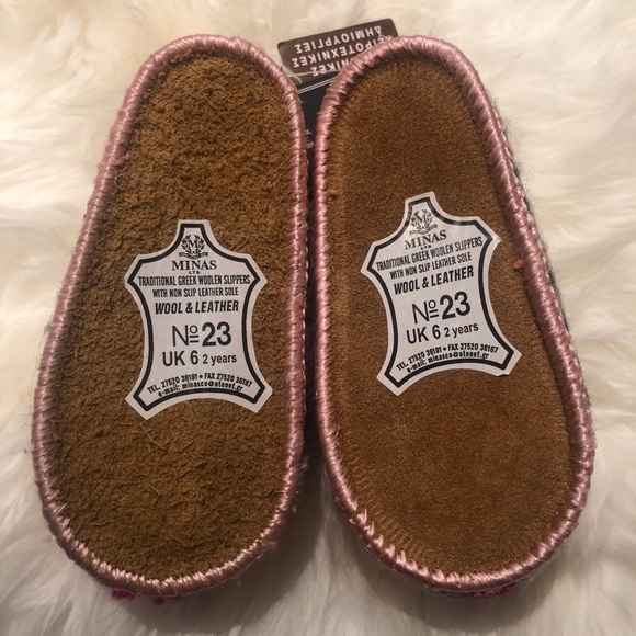 NWT Minas Traditional Woolen Greek Slippers - Picture 5 of 6